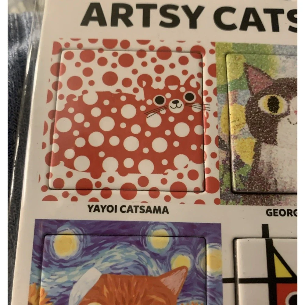 Mudpuppy Artsy Cats Magnets Set Fridge Magnets Art Cat‎ Gift New